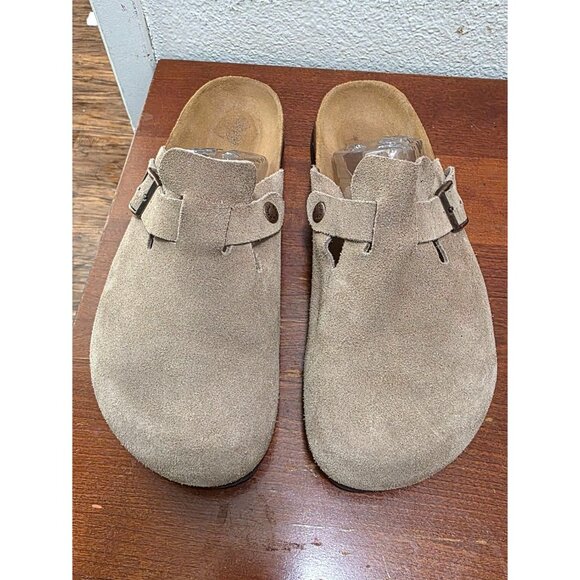 Birkenstock Betula Boston Taupe Suede Tan Mule Clogs Slip-On Sandals Size W9/M7 - Picture 2 of 7